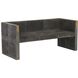 Donovan Slate Grey Suede and Antique Brass Settee
