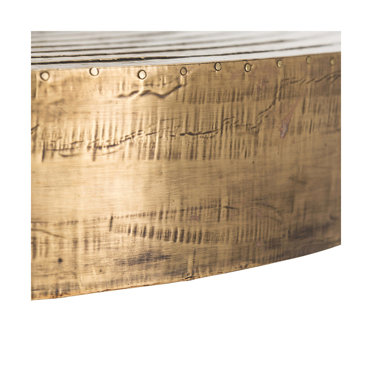 Daryl 24 inch Antique Brass/Antique Bronze Side Table, Round