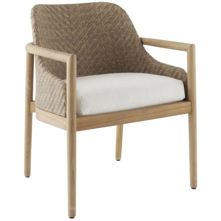 Chilton Pearl and Dark Blonde with Natural Teak Outdoor Dining Chair