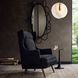 Budelli Noir Nubuck and Dark Walnut Wing Chair