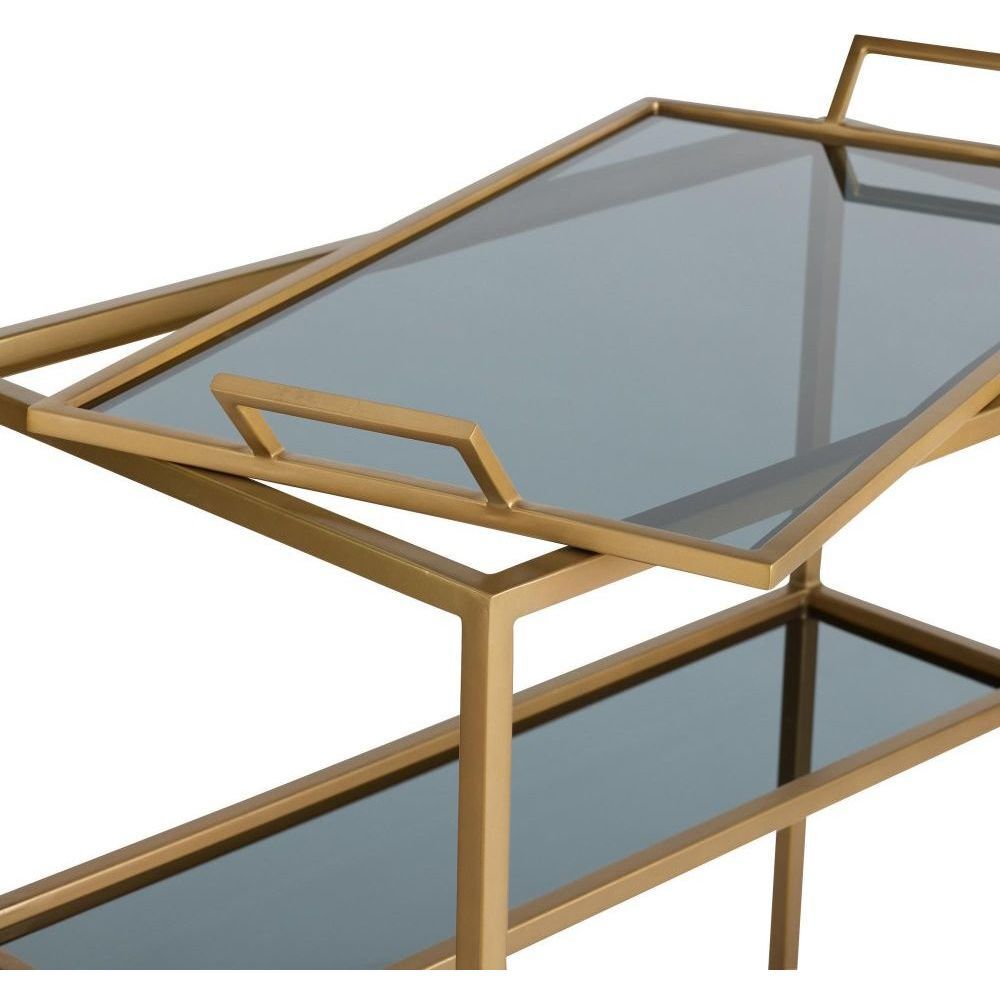 Jak 35 inch Antique Brass Bar Cart