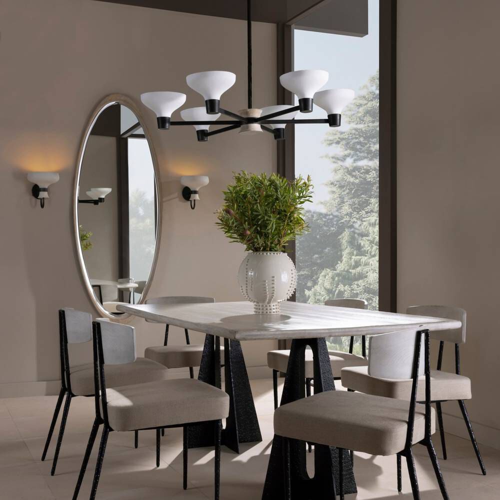 Thatcher 6 Light 42 inch White Gesso Chandelier Ceiling Light