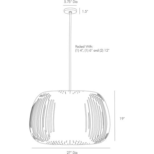 Mia 1 Light 27 inch Beige Pendant Ceiling Light