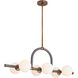 Harrison 6 Light 42 inch Heritage Brass Linear Chandelier Ceiling Light