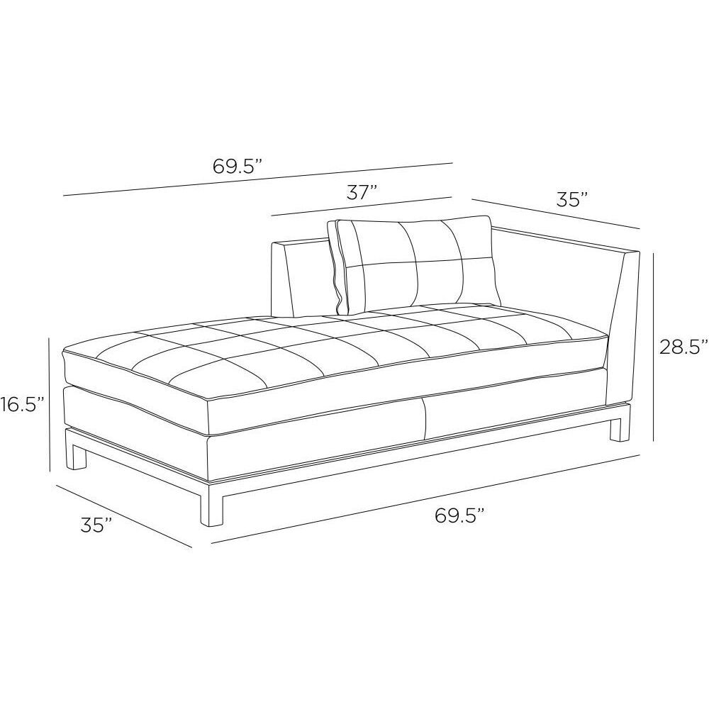 Edmond Ink Leather Chaise