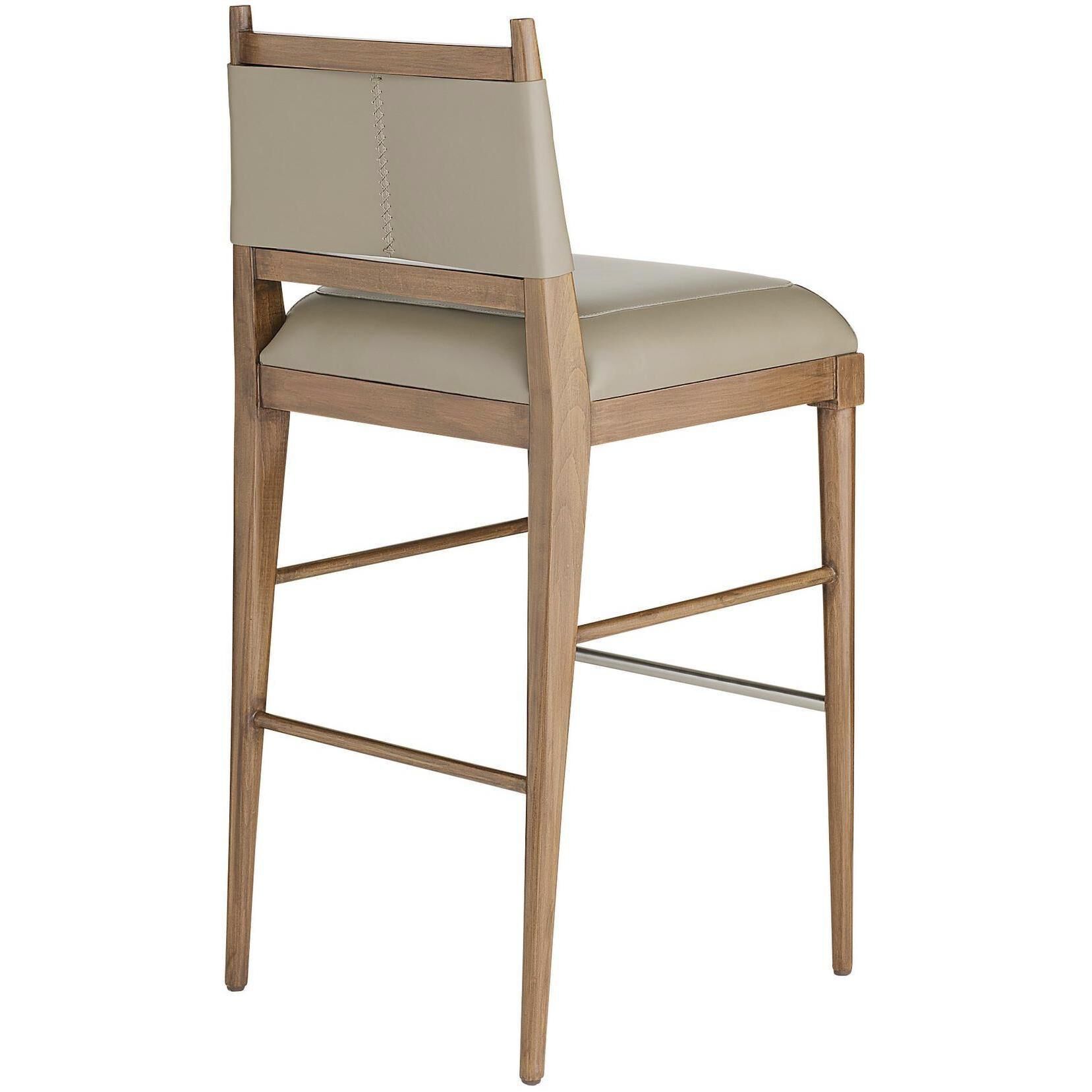 Keegan 41 inch Morel and Walnut with Brushed Stainless Steel Bar Stool