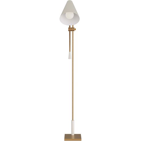 Wayne 54 inch 40.00 watt Antique Brass Floor Lamp Portable Light
