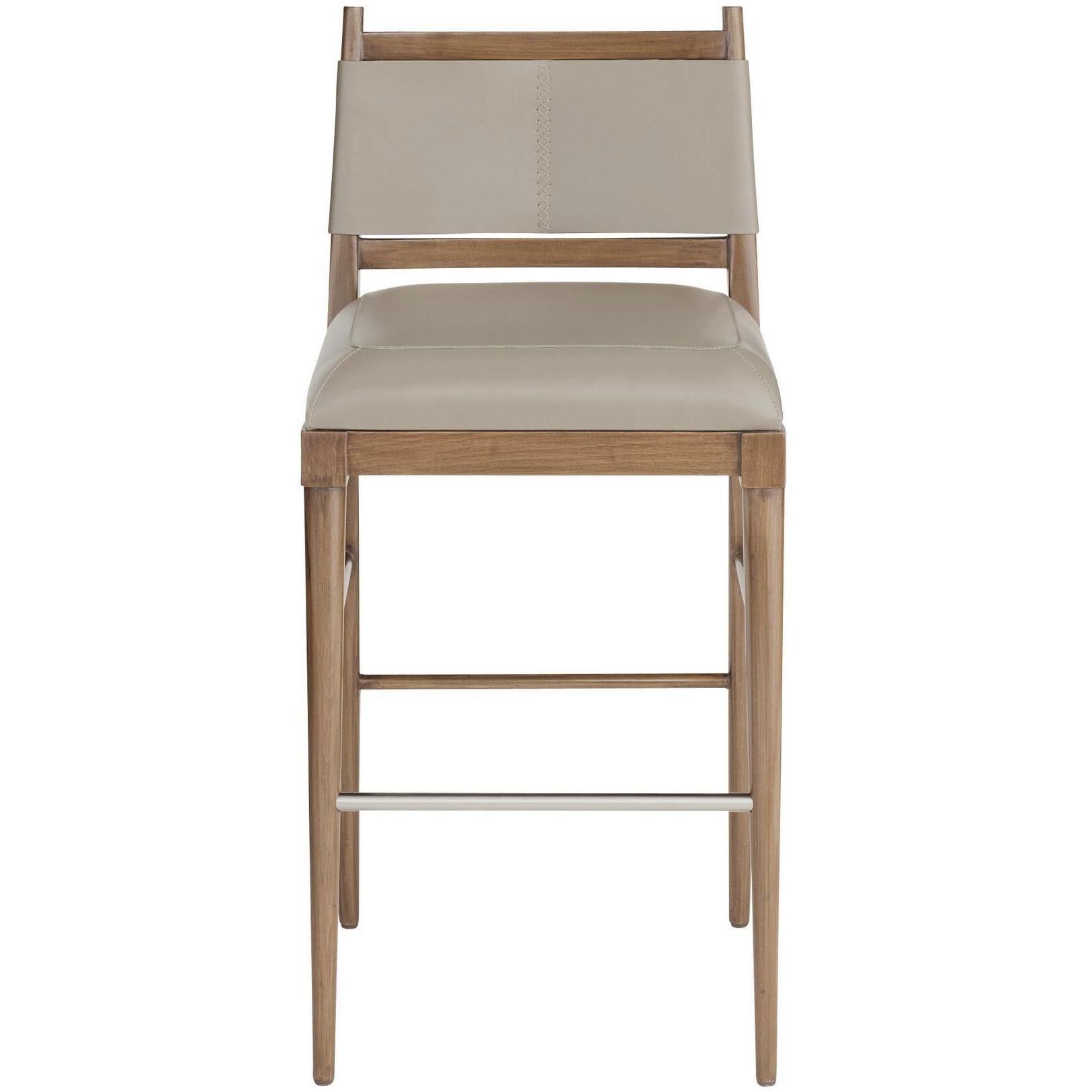 Keegan 41 inch Morel and Walnut with Brushed Stainless Steel Bar Stool