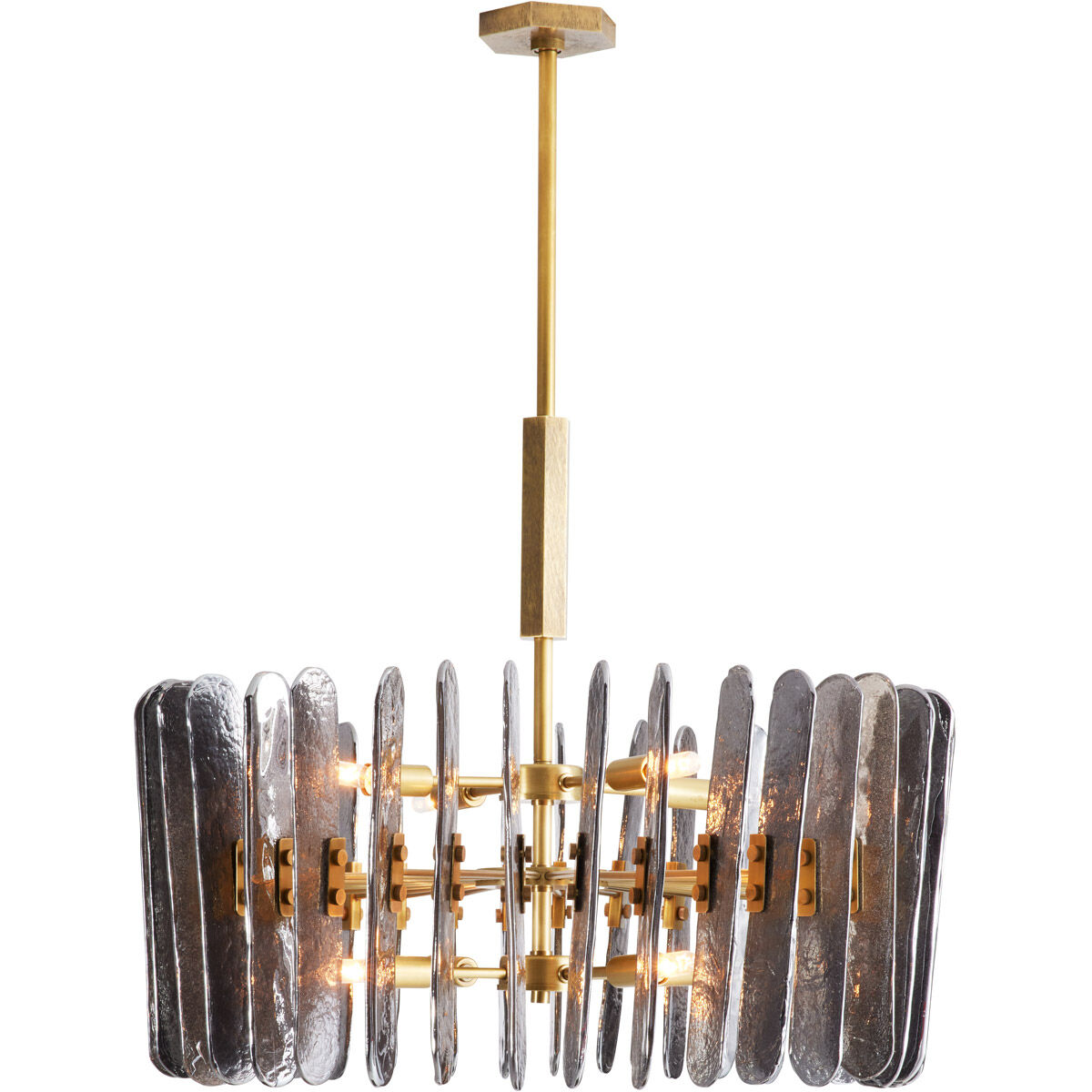 Klaus 8 Light 25.5 inch Smoke and Antique Brass Chandelier Ceiling Light