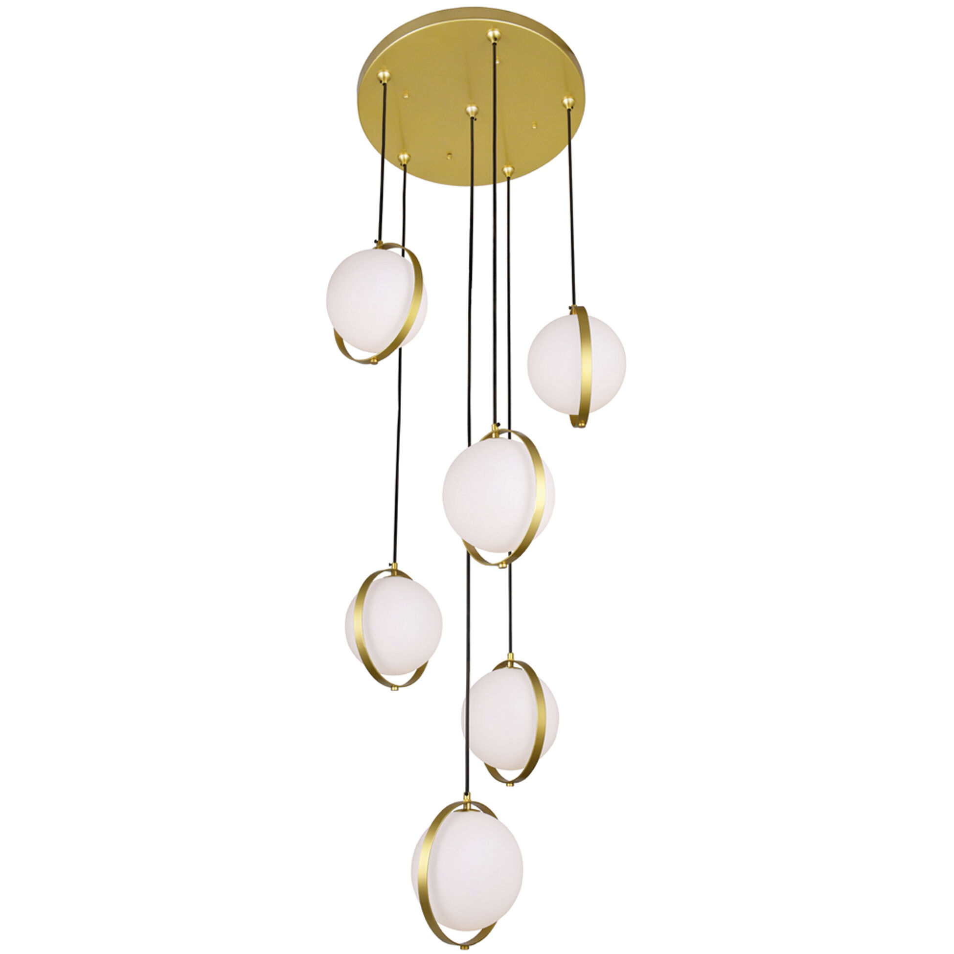 Da Vinci LED 26 inch Brass Multi Light Pendant Ceiling Light