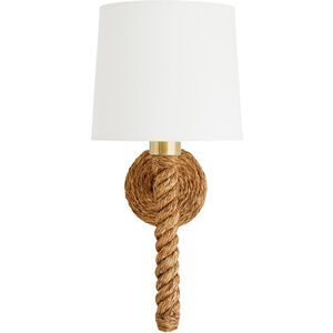 Douglas 1 Light 9 inch Natural and Brass Sconce Wall Light