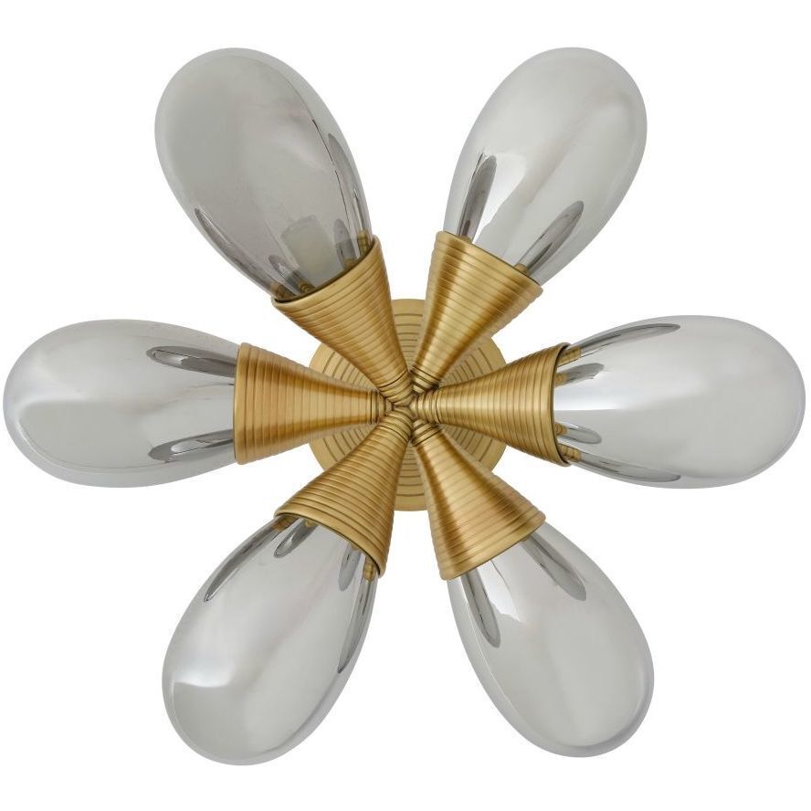 Giselle 6 Light 24 inch Antique Brass Flush Mount Ceiling Light