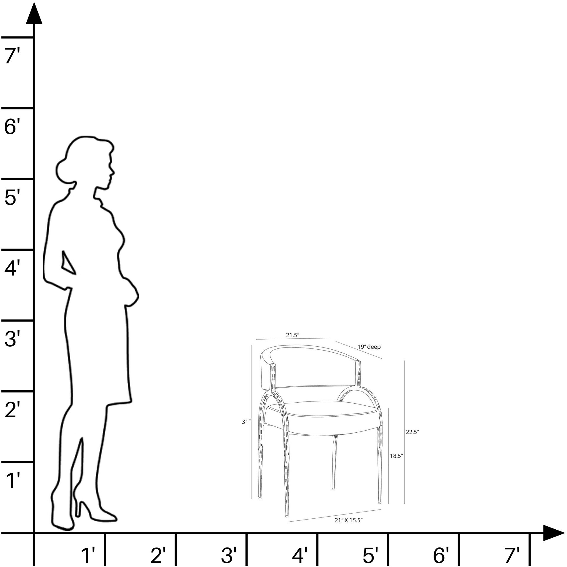 Bahati Midnight Grey and Natural Iron Chair