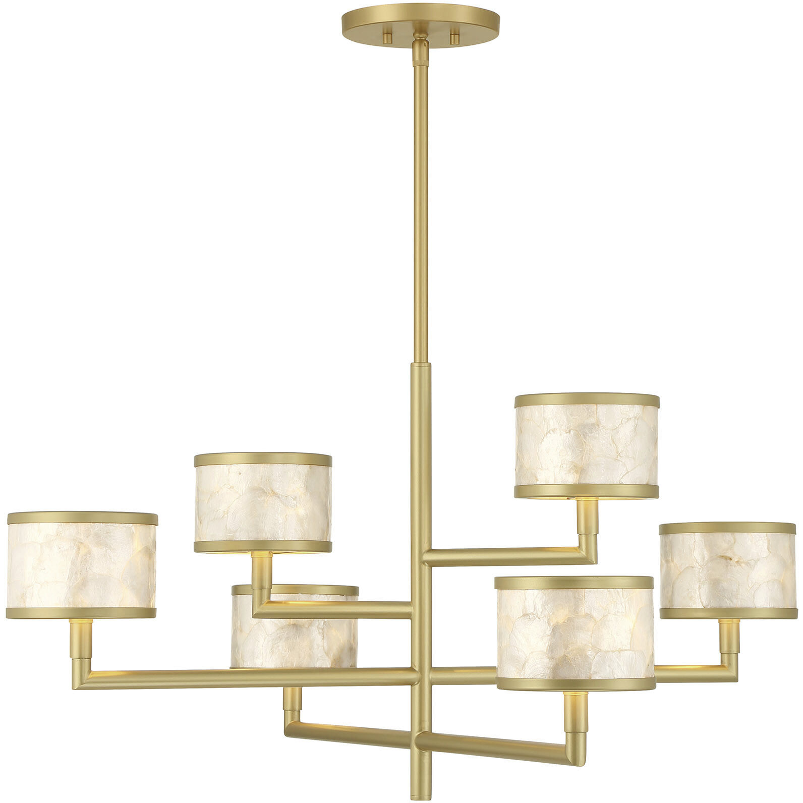 Mariquita 6 Light 34 inch Spun Gold Chandelier Ceiling Light