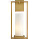 Pillar 1 Light 8 inch Antique Brass Sconce Wall Light, Ray Booth, Essential Lighting