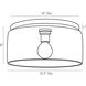 Cut 1 Light 16 inch Blackened Steel Flush Mount Ceiling Light, Large