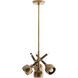 Pavo 4 Light 15 inch Dark Walnut and Vintage Brass Pendant Ceiling Light, Large