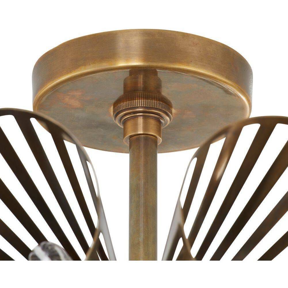 Francesca 12 Light 20 inch Vintage Brass Flush Mount Ceiling Light