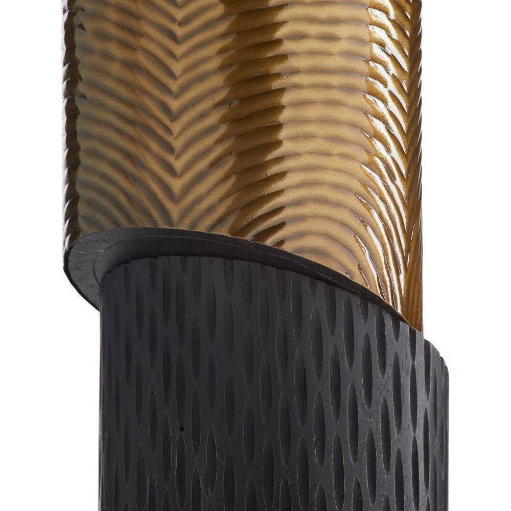 Hartford 70.5 inch 150.00 watt Black and Antique Brass with Blackened Iron Floor Lamp Portable Light