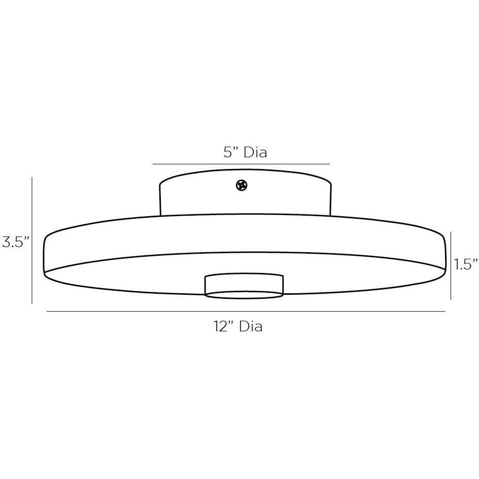 Moers 1 Light 12 inch White and English Bronze Flush Mount Ceiling Light