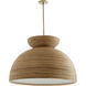 Midori 1 Light 32 inch Natural and Antique Brass Pendant Ceiling Light