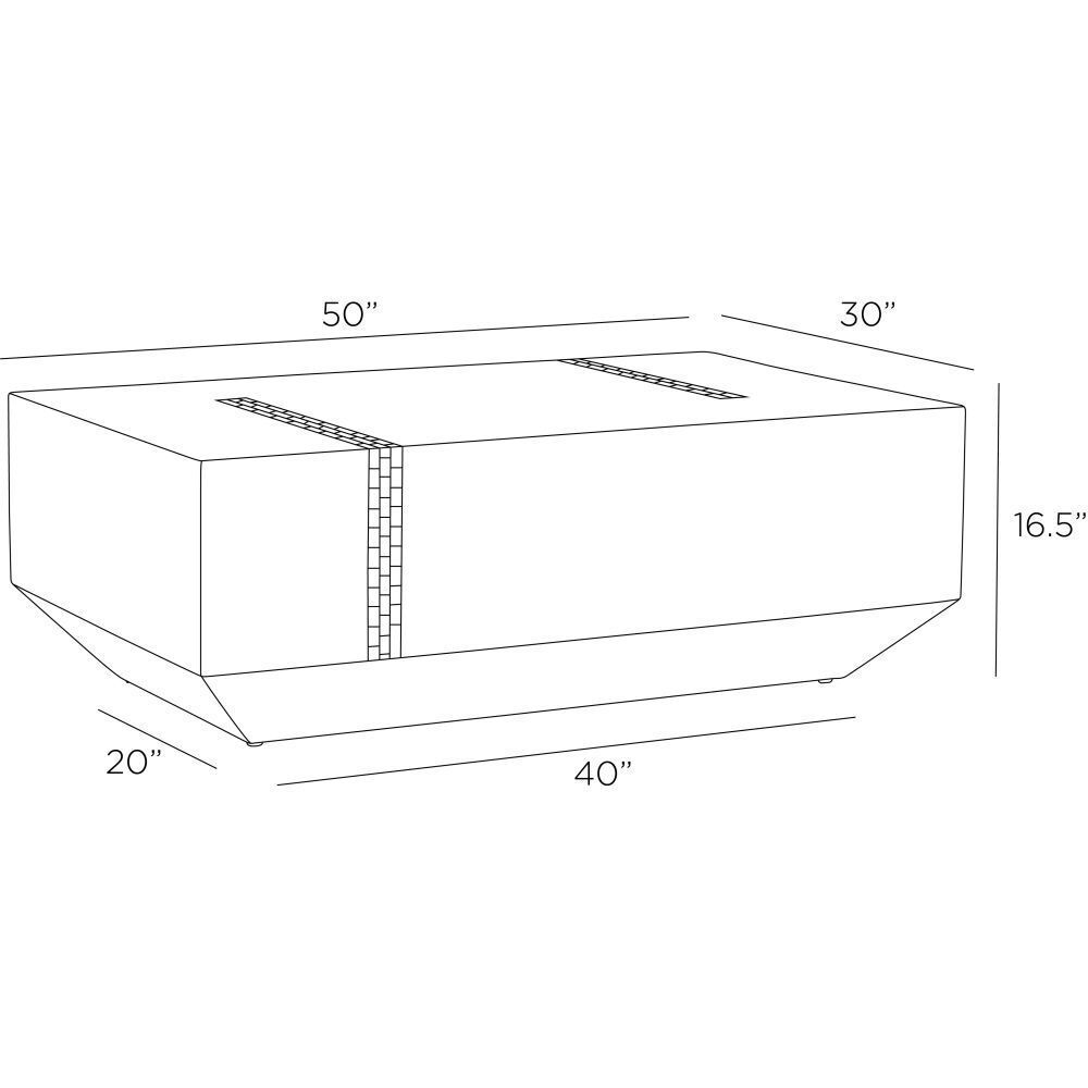 Gilmore 50 X 16.5 inch Umber and Natural Faux Horn Cocktail Table