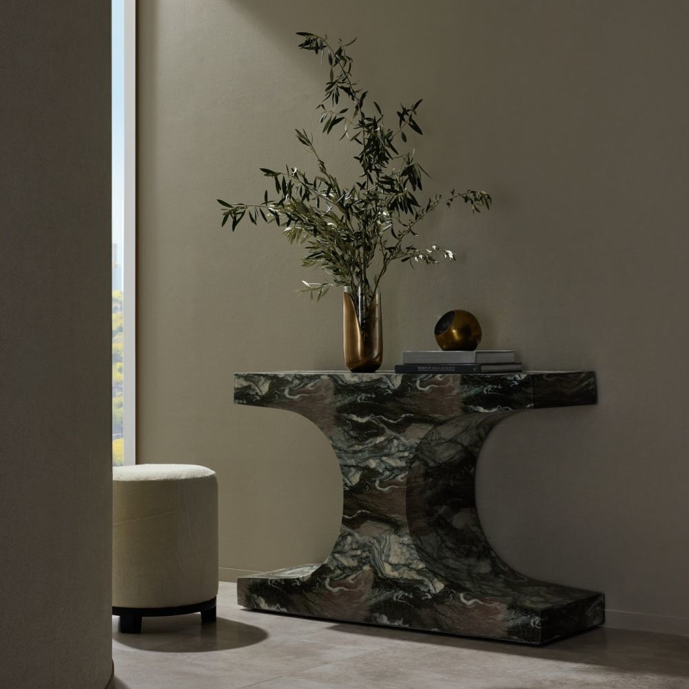 Augustine Verde Faux Marble Console Table