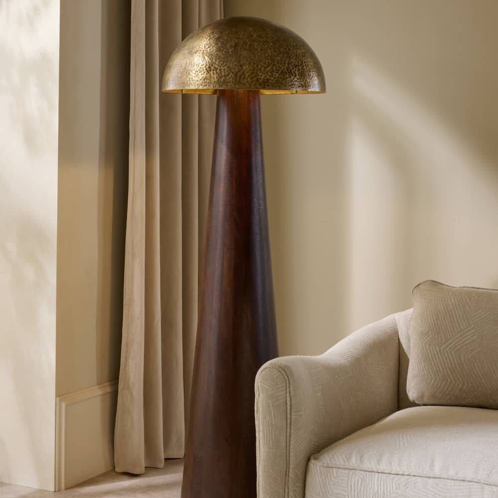 Hoffman 63 inch 60.00 watt Umber Mango Wood Floor Lamp Portable Light