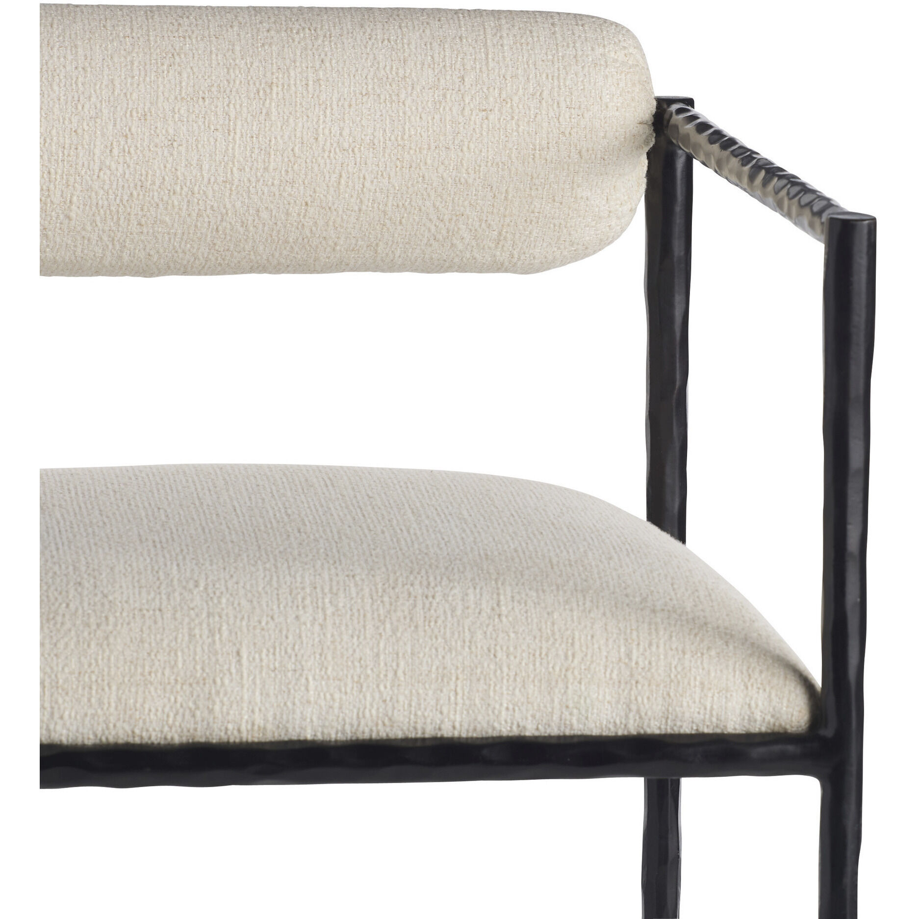 Barbana Oxford White and Natural Iron Chair