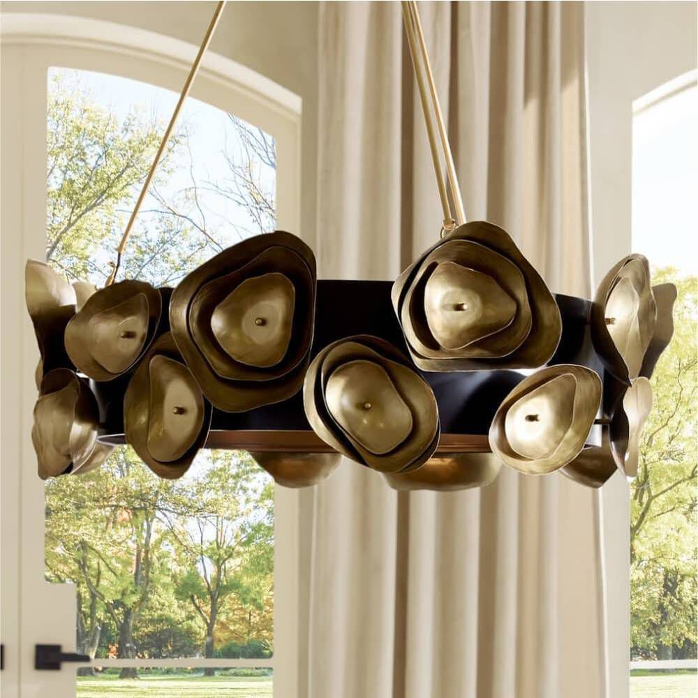 Gaia 6 Light 36 inch Antique Brass and Bronze Chandelier Ceiling Light