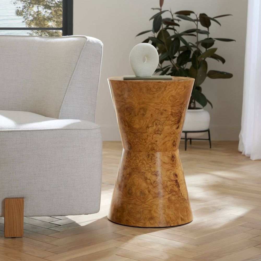 Costello 15.5 inch Blonde Burl Accent Table