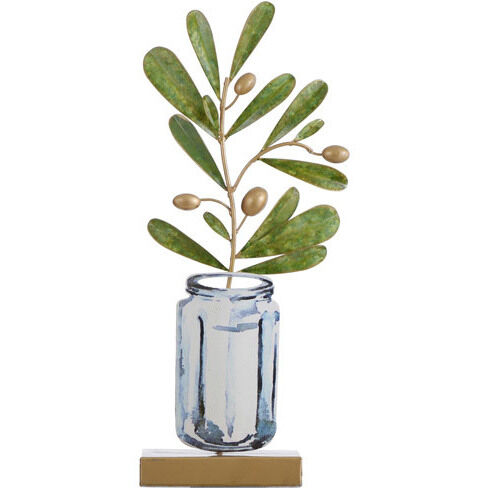 Planted Stem Gold/Green/Painted Decorative Plant