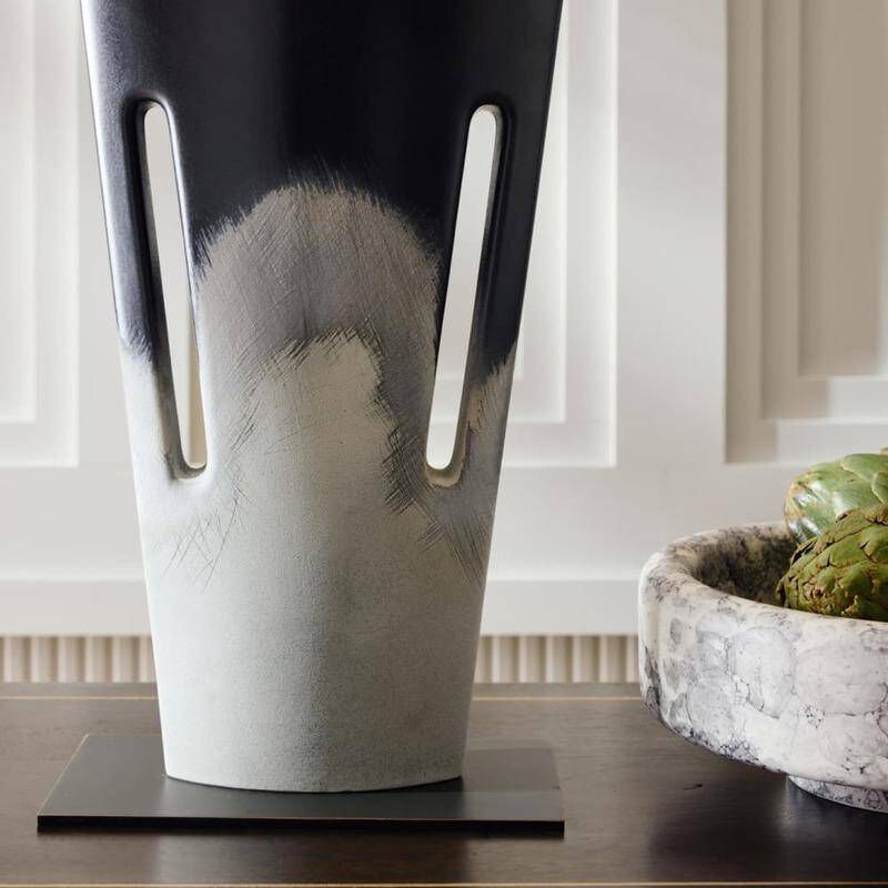 Iceland 30 inch 150.00 watt Shoreline Reactive and Bronze with Antique Brass Table Lamp Portable Light