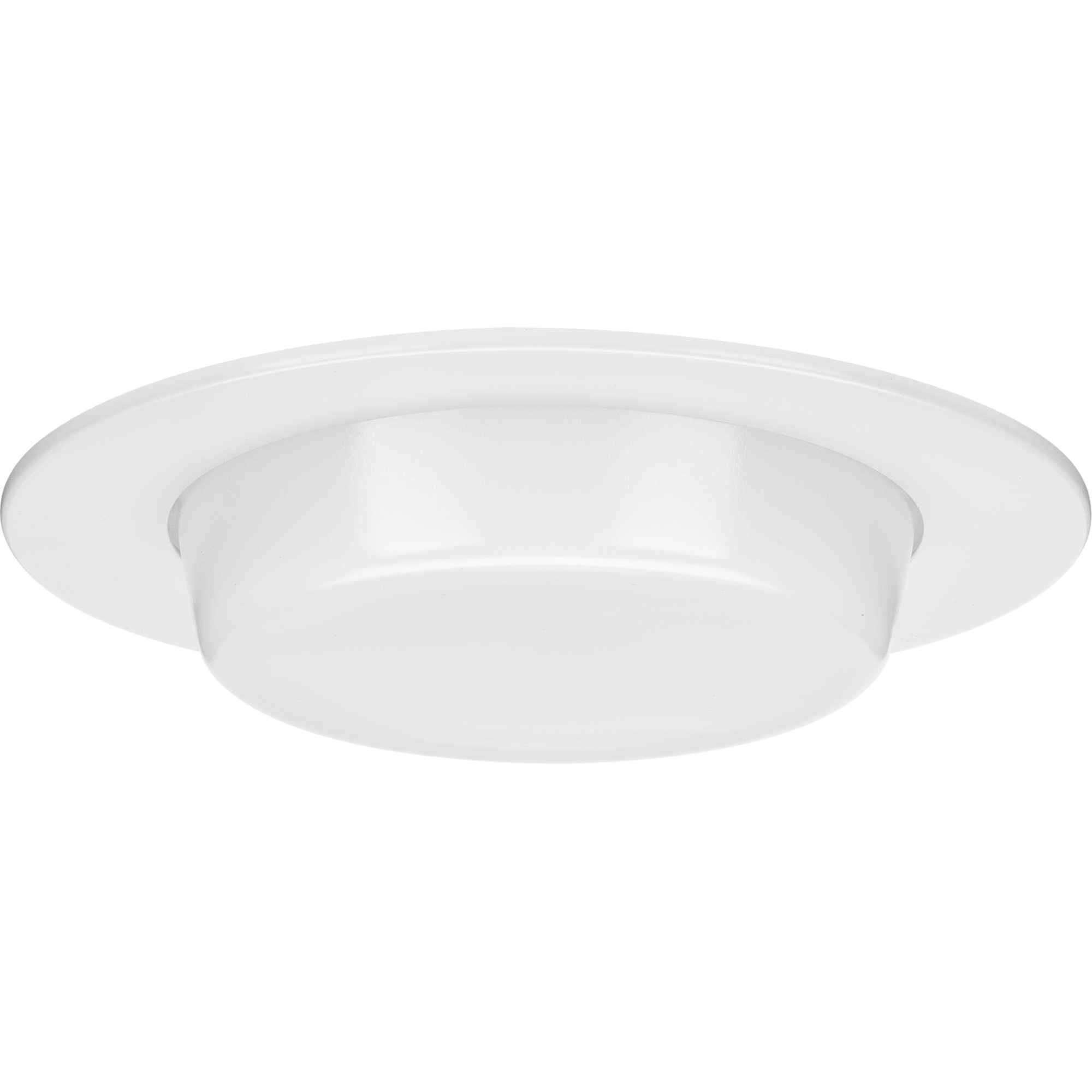 6in Recessed Trim A19 Satin White Drop Lensed Shower Trim