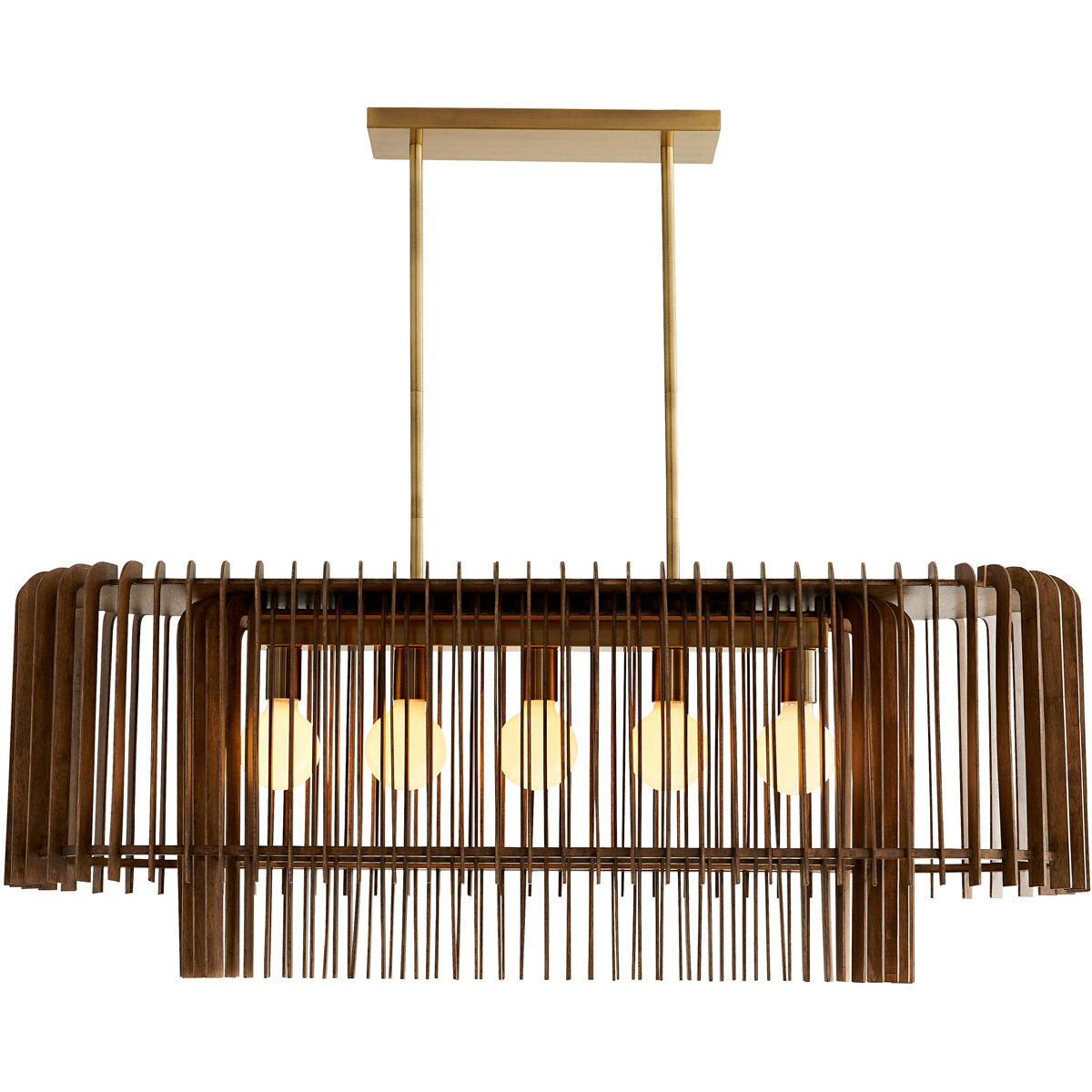 Valencia 5 Light 49 inch Dark Walnut Linear Chandelier Ceiling Light