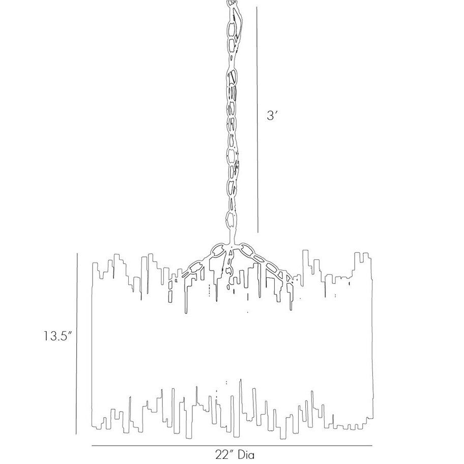 Prescott 3 Light 22 inch Gold Leaf Pendant Ceiling Light