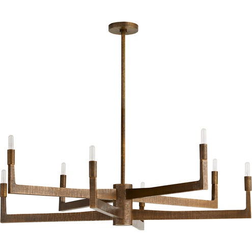 Griff 8 Light 39 inch Antique Brass and English Bronze Chandelier Ceiling Light
