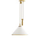 Norfolk 1 Light 21 inch White and Antique Brass Pendant Ceiling Light