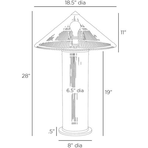 Belize 28 inch 60.00 watt Natural Lamp Portable Light