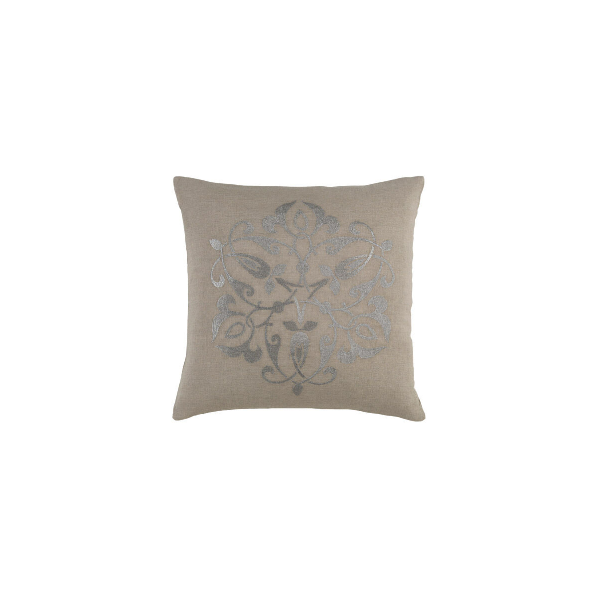 Ravati 22 X 22 inch Silver and Light Gray Throw Pillow