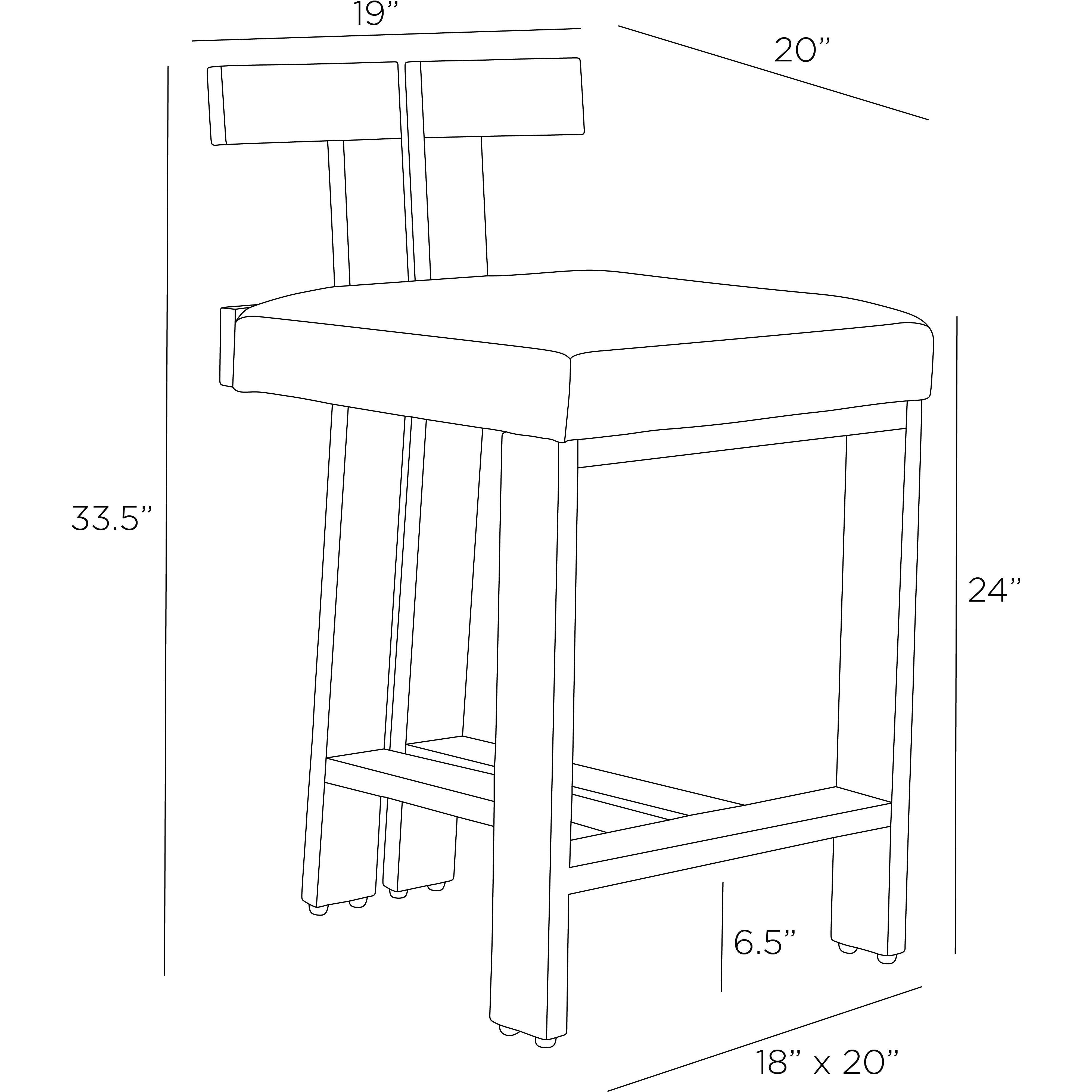 Enola 33.5 inch Natural Counter Stool