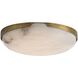 Elara 1 Light 12 inch White and Antique Brass Flush Mount Ceiling Light