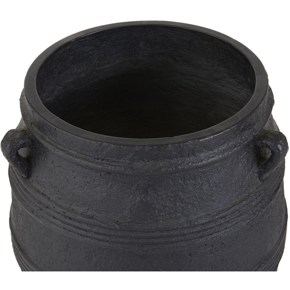 Chicago Matte Black Outdoor Planter, Large