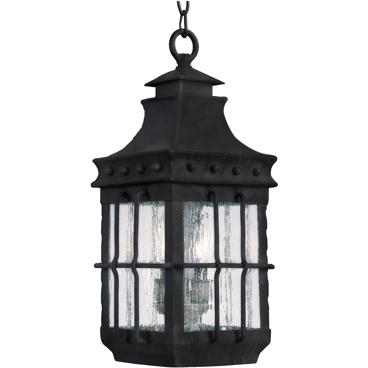 Nantucket 3 Light 9 inch Country Forge Outdoor Hanging Lantern