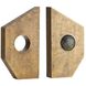 Garrick 5 inch Antique Brass and Jungle Marble Bookends, Set of 2
