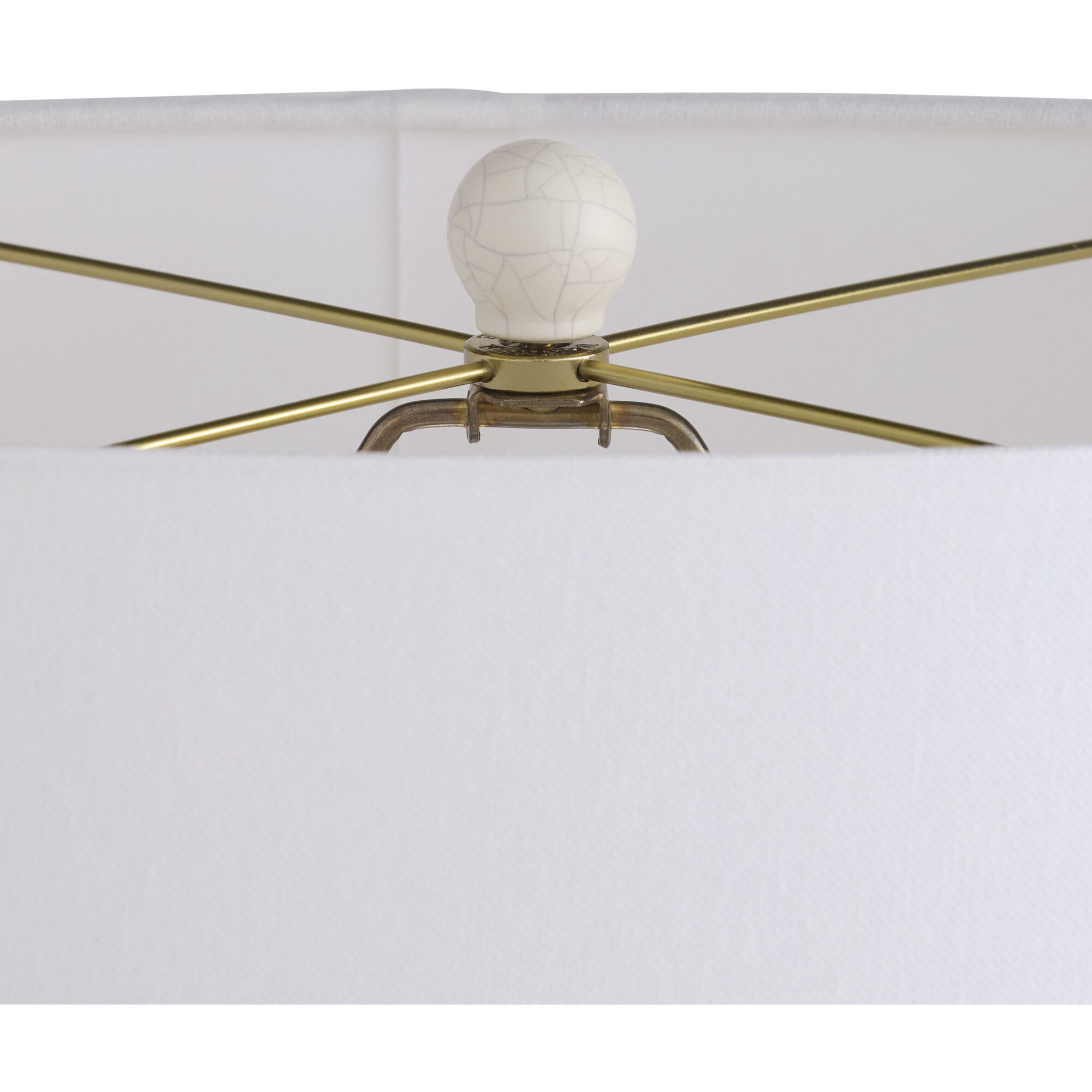 Deagan 29 inch 150.00 watt Matte Stained Ivory Crackle and Antique Brass Table Lamp Portable Light