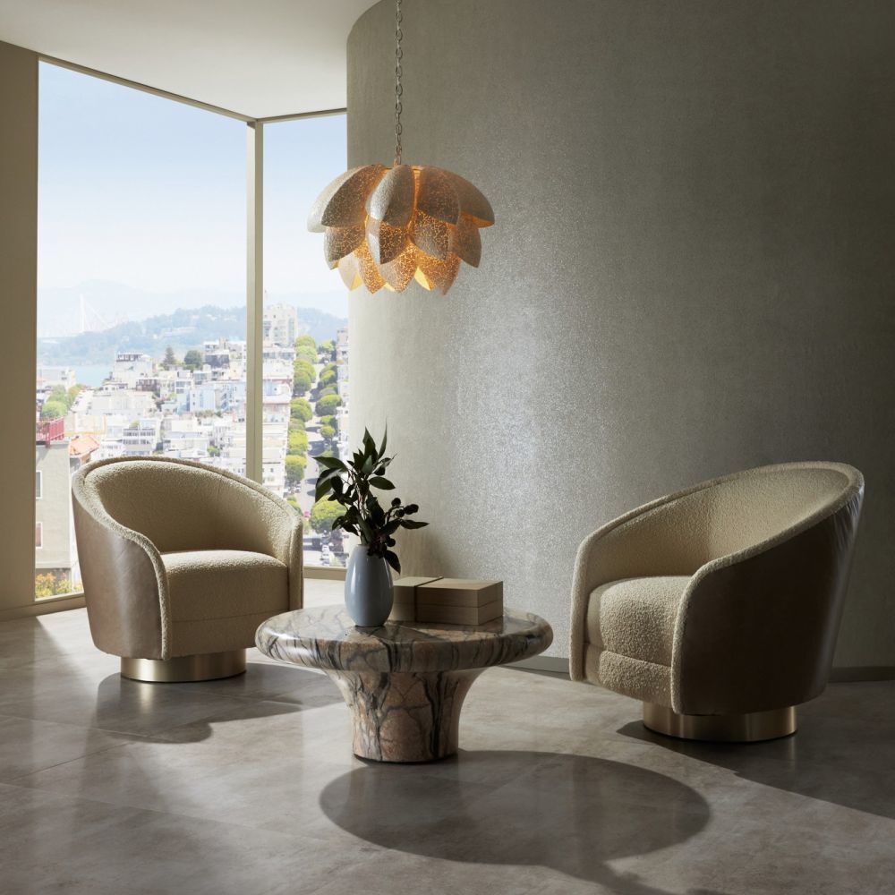 Aljona 32 inch Cream Swivel Chair