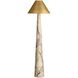 Chanell 60.5 inch 150 watt Faux Calacatta Viola and Antique Brass Floor Lamp Portable Light