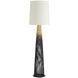 Florence 68 inch 60.00 watt Black and Natural Buri Midrib with Bronze Floor Lamp Portable Light