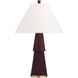 Duoro 30.5 inch 150 watt Burgundy and Antique Brass Table Lamp Portable Light